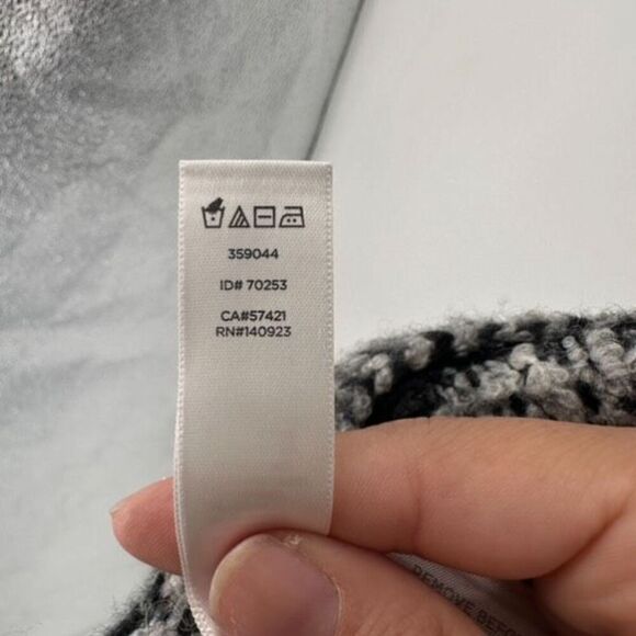 Loft Women's Marbled Wool Blend Open Front Cardigan Sweater Gray Black Size XL - Picture 6 of 10